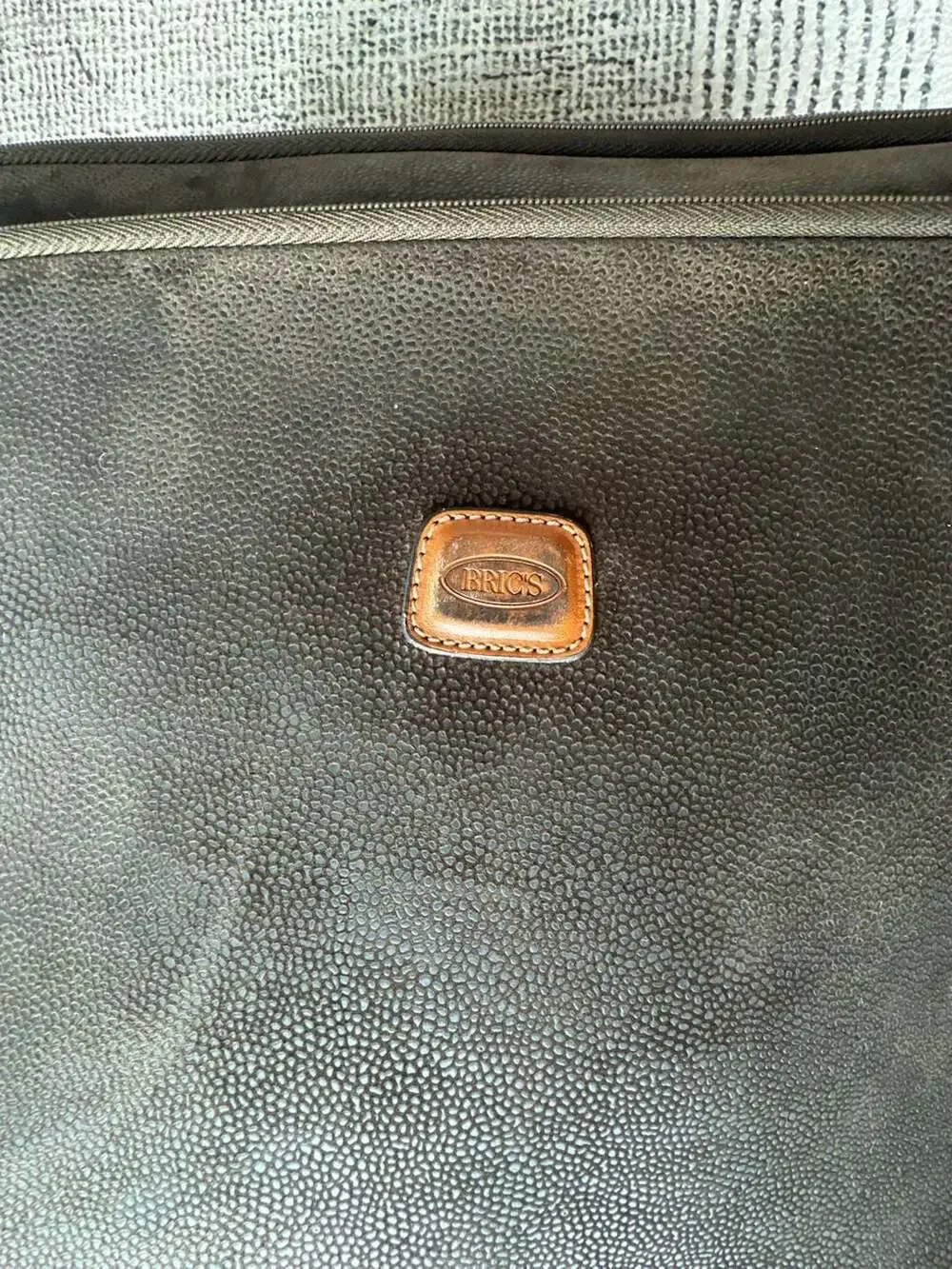 Bric's Life Collection Brown Leather Trimmed Rolling Carry-On Suitcase